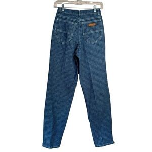 Vintage Jordache Jeans Grid High Rise Tapered Leg Juniors 12/28 Actual 26”x29”